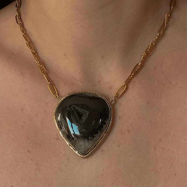Collier IMPÉRATRICE onyx druzy
