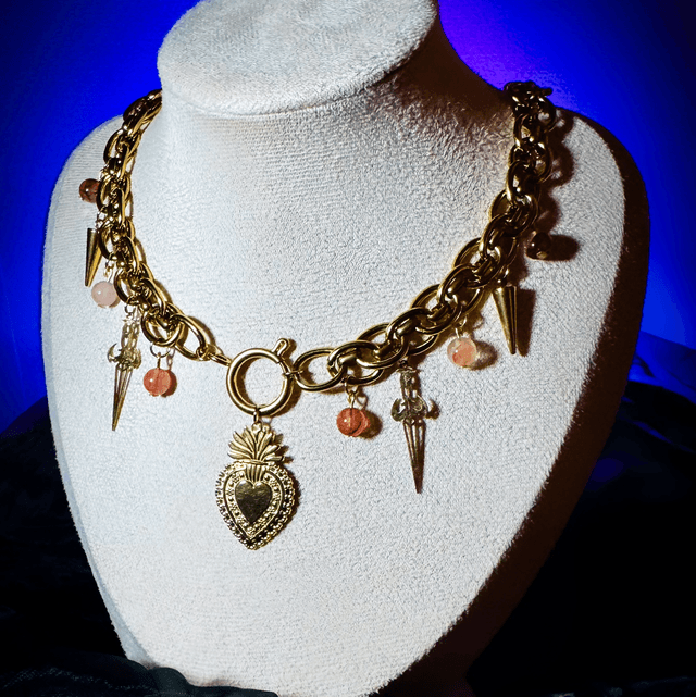 Collier CŒUR SACRÉ quartz hematoide