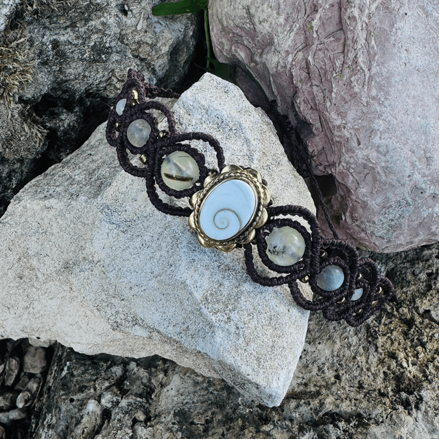 Bracelet CIRCÉ œil de sainte Lucie, préhnite, labradorite, pierre de lune