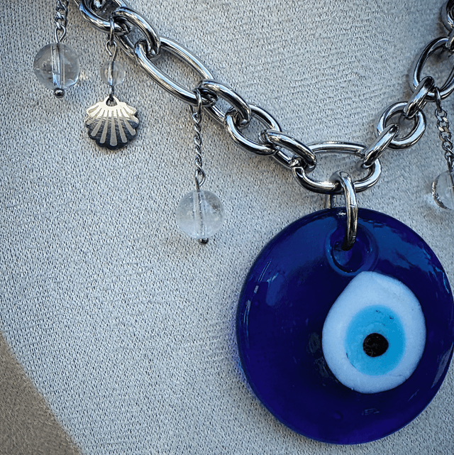Collier NAZAR 🧿 cristal de roche 