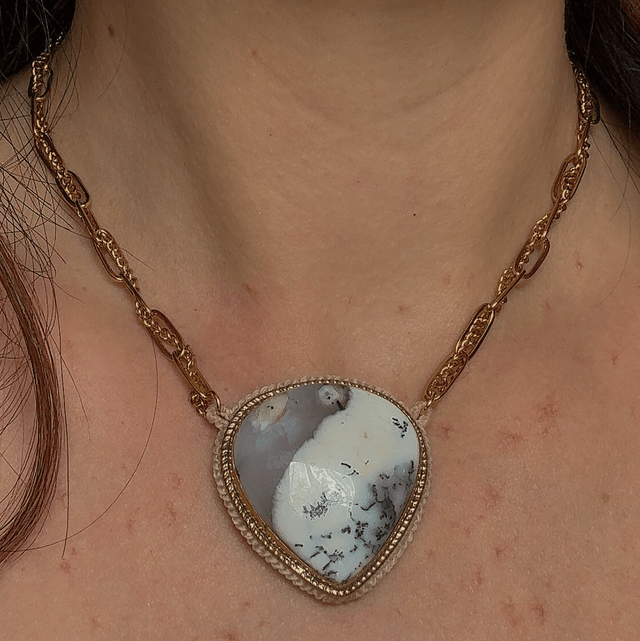 Collier TEMPÉRANCE jaspe dendritique