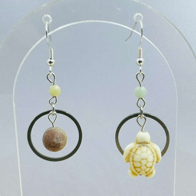 Boucles d’oreilles THÉSÉE amazonite