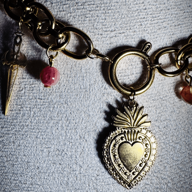 Collier CŒUR SACRÉ quartz hematoide