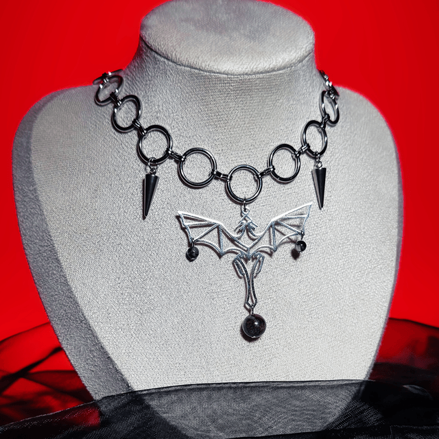 Collier DRACO jaspe sang de dragon