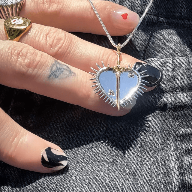 🗡️Collier SERMENT argent 925, or 18k et grenat 