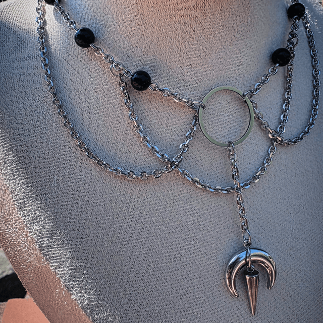 Collier FORCE obsidienne œil céleste 