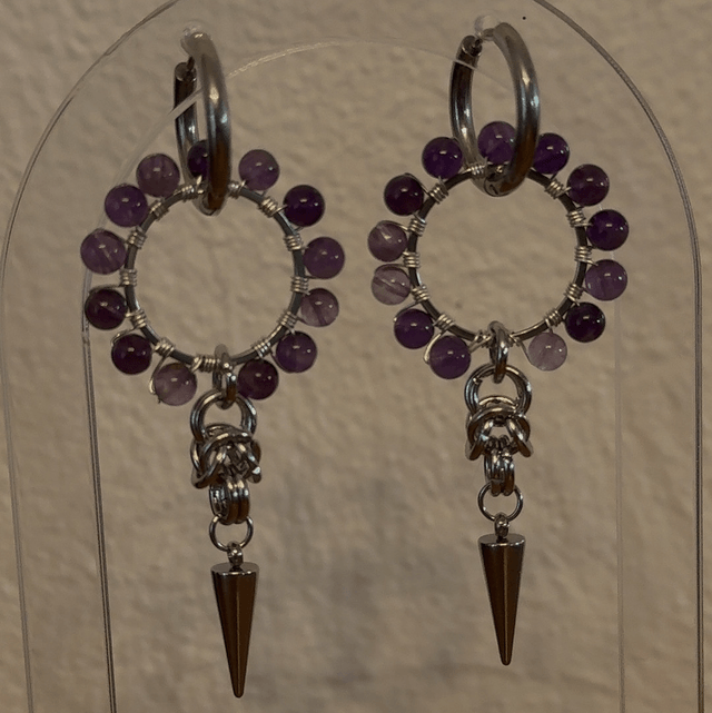 Boucles d’oreilles FORTERESSE améthyste 