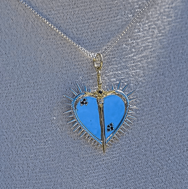 🗡️Collier SERMENT argent 925, or 18k et grenat 