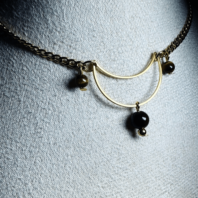 Collier ÉCLAT LUNAIRE Œil de tigre 