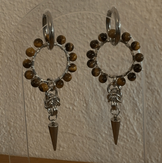 Boucles d’oreilles FORTERESSE œil de tigre 