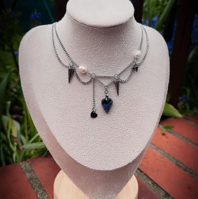Collier COMTESSE charoïte, perle d’eau douce 