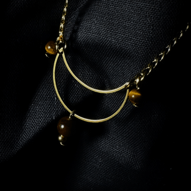 Collier ÉCLAT LUNAIRE Œil de tigre 
