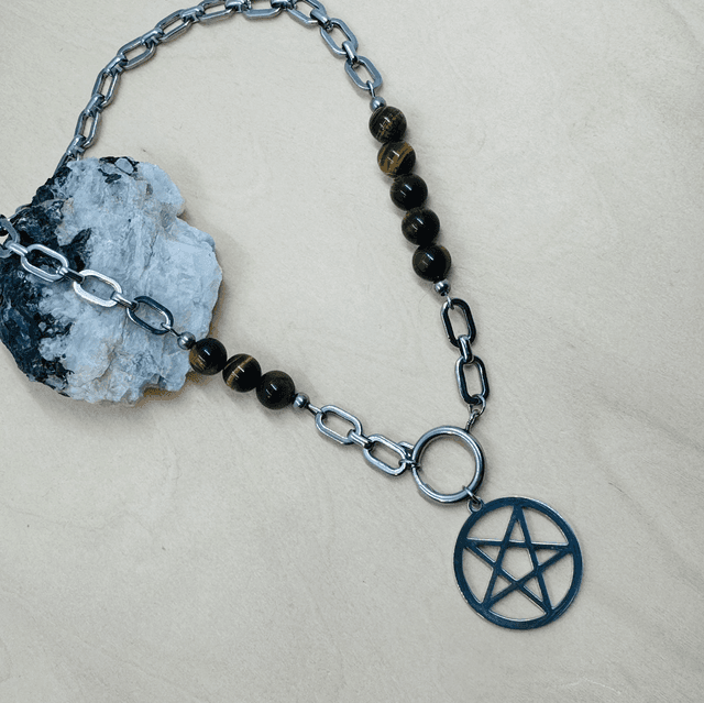 Collier CHIMÈRE œil de tigre 