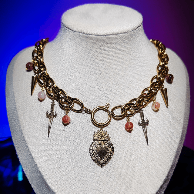 Collier CŒUR SACRÉ quartz hematoide