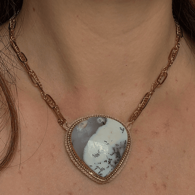 Collier TEMPÉRANCE jaspe dendritique